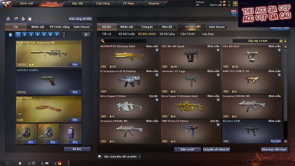 shop acc cf uy tin gia re